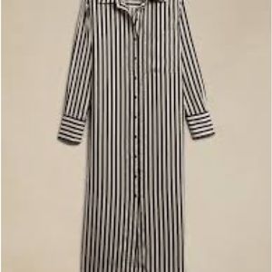 Banana Republic Factory Satin Maxi Shirtdress, Medium
